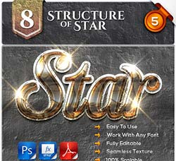 PS图层样式－8个闪耀的金属(第五版)：8 Structure of Stars #5